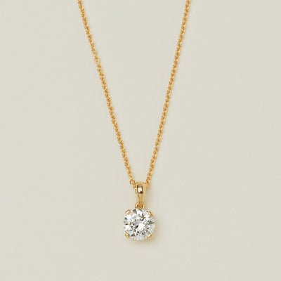 18ct Yellow Gold 1.09ct Reclaimed Diamond Blossom Pendant - Necklace - Walker & Hall