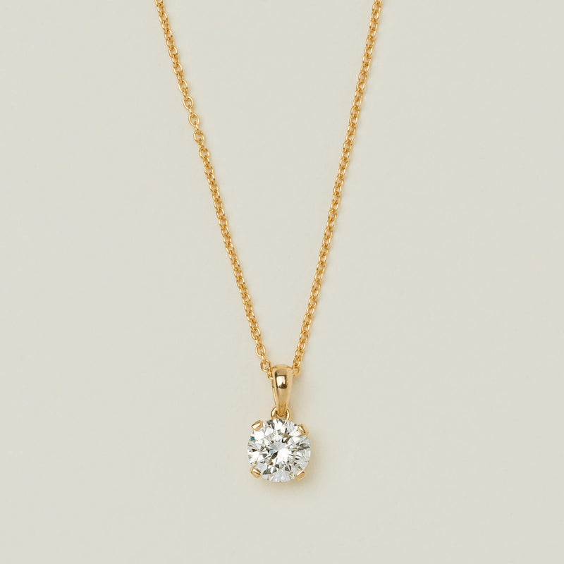 18ct Yellow Gold 1.09ct Reclaimed Diamond Blossom Pendant - Necklace - Walker & Hall