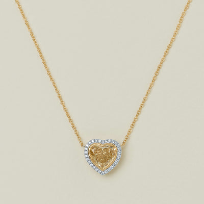 18ct Yellow Gold 3.01ct Yellow Diamond Heart Isla Pendant - Necklace - Walker & Hall