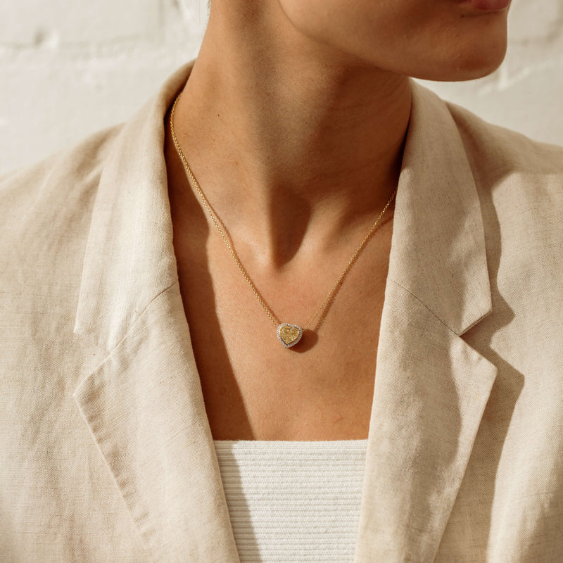 18ct Yellow Gold 3.01ct Yellow Diamond Heart Isla Pendant - Necklace - Walker & Hall