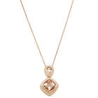 18ct Rose Gold 4.41ct Morganite & Diamond Pendant - Necklace - Walker & Hall