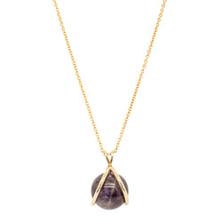 9ct Yellow Gold Amethyst - Of Thought Mindful Pendant With Chain - Necklace - Walker & Hall