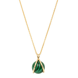 9ct Yellow Gold Malachite - Of Spirit Mindful Pendant With Chain - Necklace - Walker & Hall