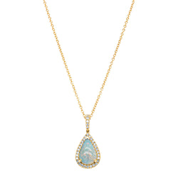 18ct Yellow Gold .94ct Opal & Diamond Sierra Pendant - Necklace - Walker & Hall