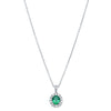 18ct White Gold .57ct Emerald & Diamond Pendant - Necklace - Walker & Hall