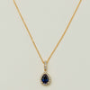 18ct Yellow Gold .95ct Sapphire & Diamond Mini Sierra Pendant - Necklace - Walker & Hall