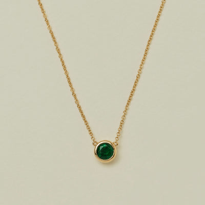 18ct Yellow Gold .80ct Emerald Natalia Pendant - Necklace - Walker & Hall