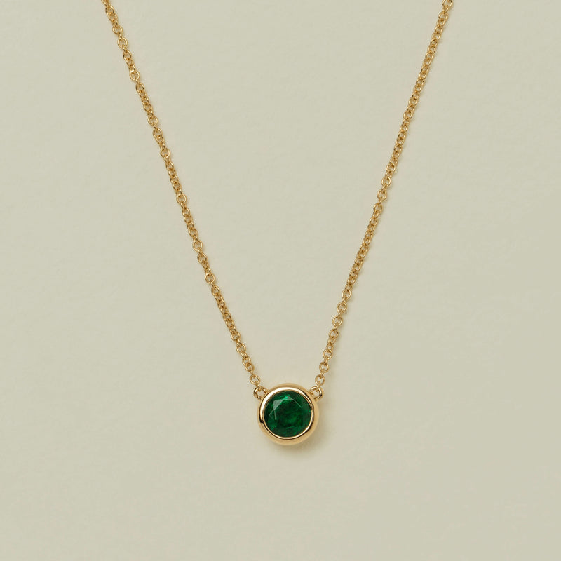 18ct Yellow Gold .80ct Emerald Natalia Pendant - Necklace - Walker & Hall