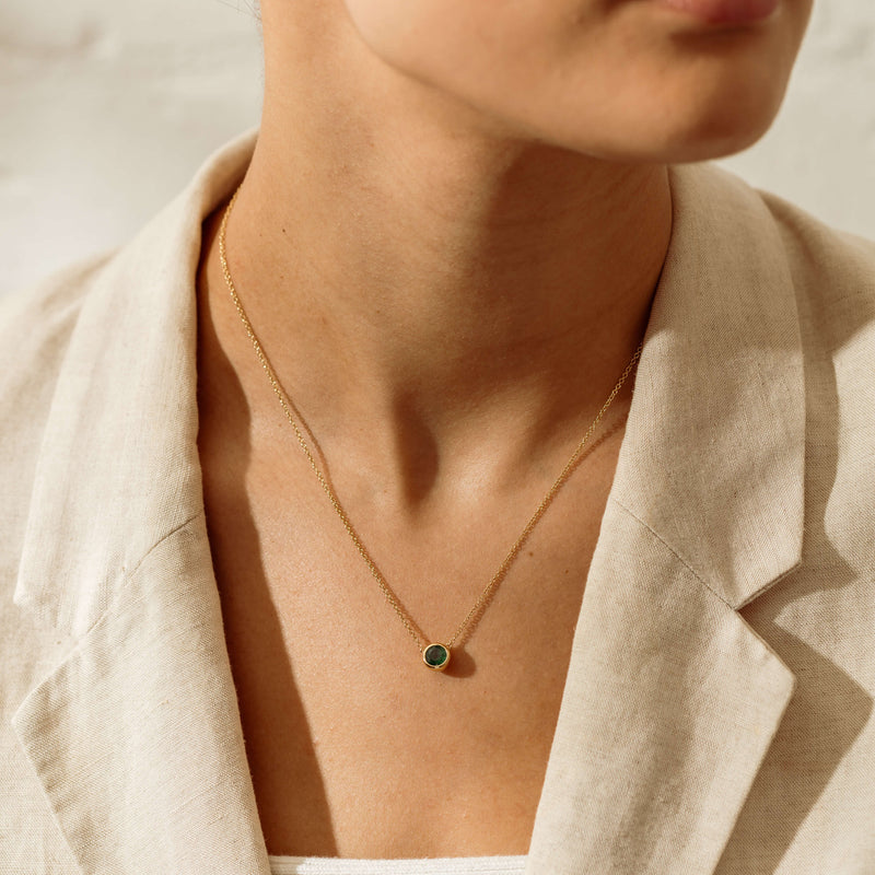 18ct Yellow Gold .80ct Emerald Natalia Pendant - Necklace - Walker & Hall