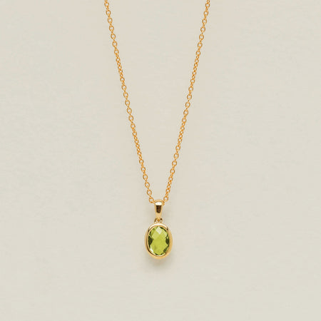 9ct Yellow Gold Peridot Iris Pendant - Necklace - Walker & Hall