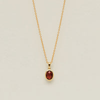 9ct Yellow Gold Garnet Iris Pendant - Necklace - Walker & Hall