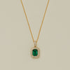 18ct Yellow Gold 1.64ct Emerald & Diamond Empire Pendant - Necklace - Walker & Hall