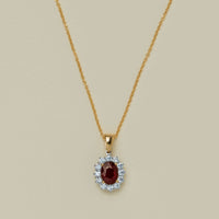 18ct Yellow Gold 1.27ct Ruby & Diamond Belle Pendant - Necklace - Walker & Hall