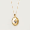 Vintage 14ct Yellow Gold Sapphire & Seed Pearl Oval Locket - Necklace - Walker & Hall