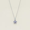 18ct White Gold Tanzanite Forget-Me-Not Flower Pendant - Necklace - Walker & Hall