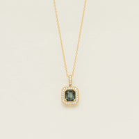 18ct Yellow Gold 2.10ct Green Sapphire Empire Pendant - Necklace - Walker & Hall