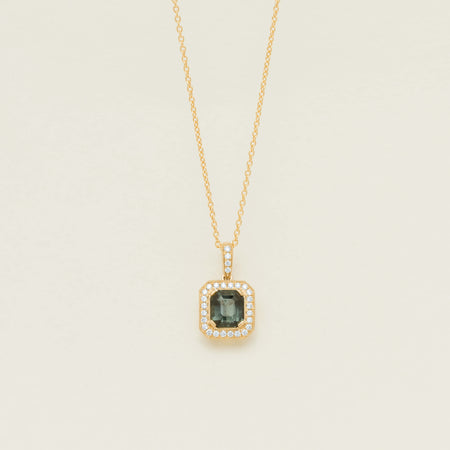 18ct Yellow Gold 2.10ct Green Sapphire Empire Pendant - Necklace - Walker & Hall
