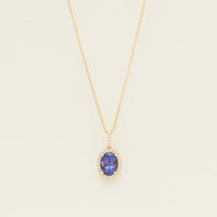 18ct Yellow Gold 2.29ct Tanzanite & Diamond Sierra Pendant - Necklace - Walker & Hall