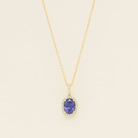 18ct Yellow Gold 2.03ct Tanzanite & Diamond Sierra Pendant - Necklace - Walker & Hall
