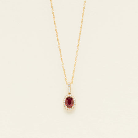 18ct Yellow Gold 1.03ct Ruby & Diamond Mini Sierra Pendant - Necklace - Walker & Hall