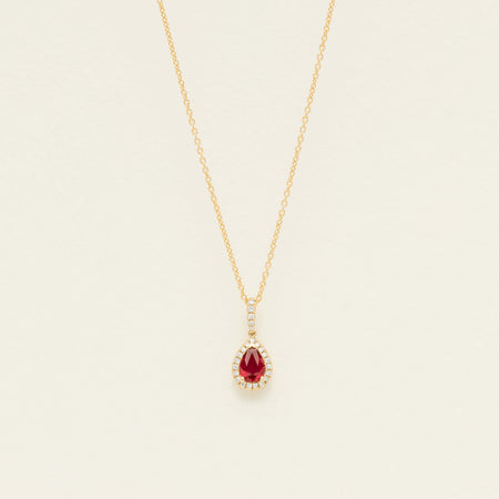 18ct Yellow Gold .81ct Ruby & Diamond Mini Sierra Pendant - Necklace - Walker & Hall