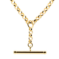 9ct Yellow Gold Belcher Link Fob Chain - Necklace - Walker & Hall