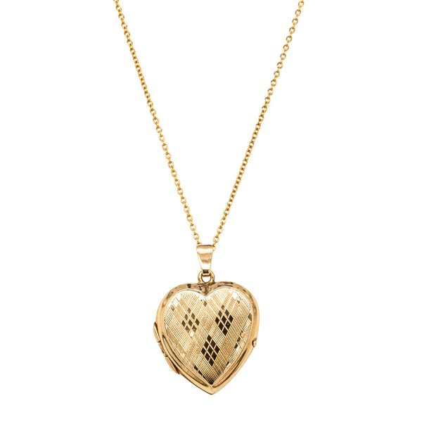 Deja Vu 9ct Yellow Gold Heart Locket - Necklace - Walker & Hall