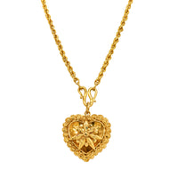 Deja Vu 22ct Yellow Gold Heart Pendant with Chain - Necklace - Walker & Hall