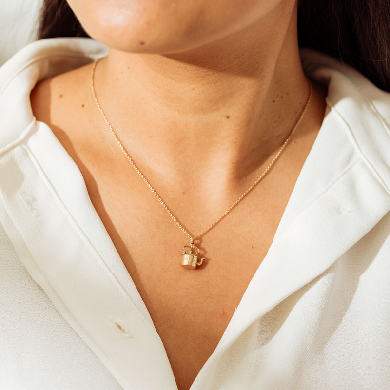Deja Vu 9ct Yellow Gold Kettle Charm - Necklace - Walker & Hall