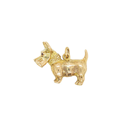 Deja Vu 9ct Yellow Gold Schnauzer Dog Charm - Necklace - Walker & Hall