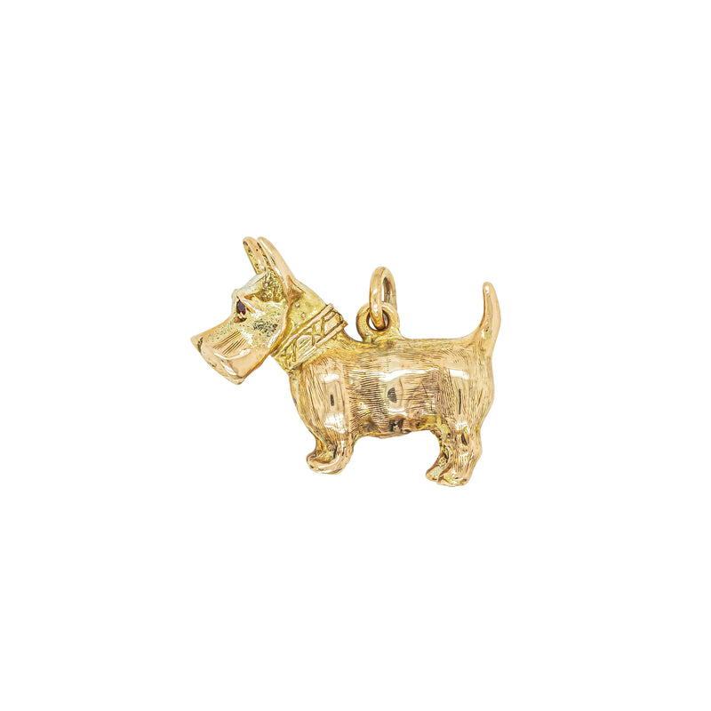 Deja Vu 9ct Yellow Gold Schnauzer Dog Charm - Necklace - Walker & Hall