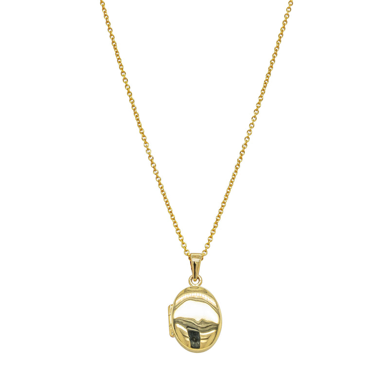 9ct Yellow Gold Oval Locket Necklace - Necklace - Walker & Hall