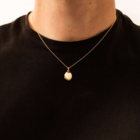 9ct Yellow Gold Oval Locket Necklace - Necklace - Walker & Hall
