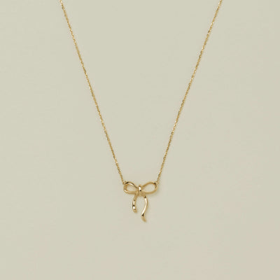9ct Yellow Gold Infinity Bow Pendant - Necklace - Walker & Hall