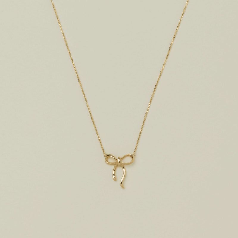 9ct Yellow Gold Infinity Bow Pendant - Necklace - Walker & Hall