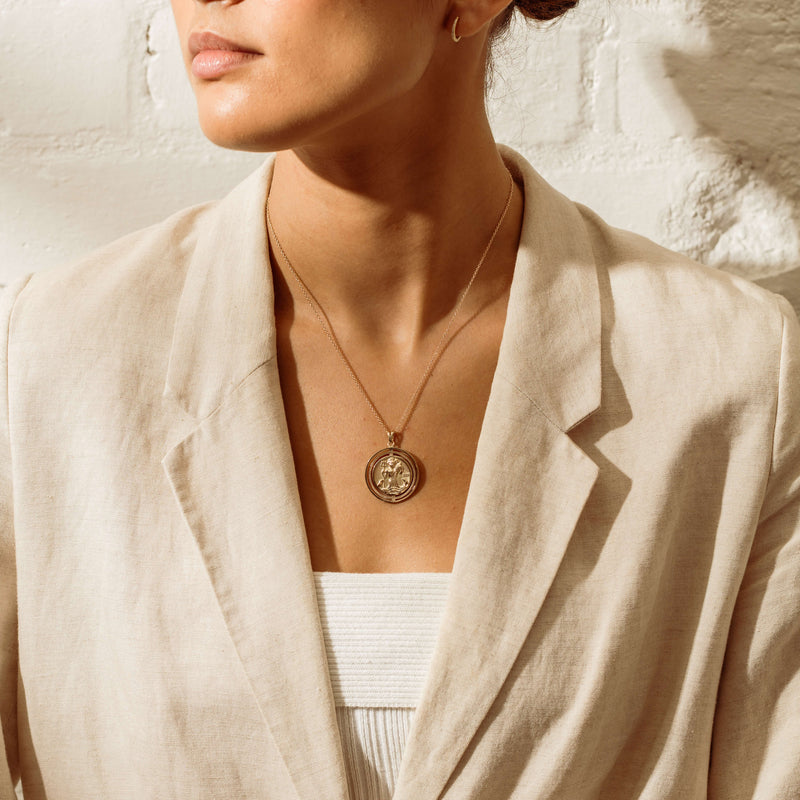 Deja Vu 9ct Yellow Gold Neptune Pendant with Chain - Necklace - Walker & Hall