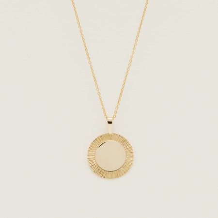 9ct Yellow Gold Reflections Medallion Pendant - Necklace - Walker & Hall