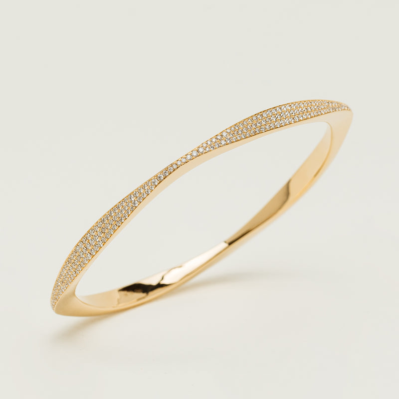 18ct Yellow Gold 2.70ct Diamond Eos Bangle - Bracelet - Walker & Hall