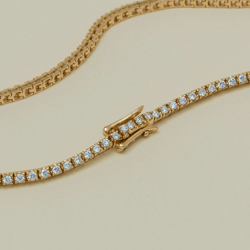 14ct Yellow Gold 1.00ct Diamond Tennis Bracelet - Bracelet - Walker & Hall