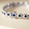 18ct White Gold 3.59ct Sapphire & Diamond Eclipse Bracelet - Bracelet - Walker & Hall