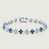 18ct White Gold 2.94ct Sapphire & Diamond Quatrefoil Bracelet - Bracelet - Walker & Hall