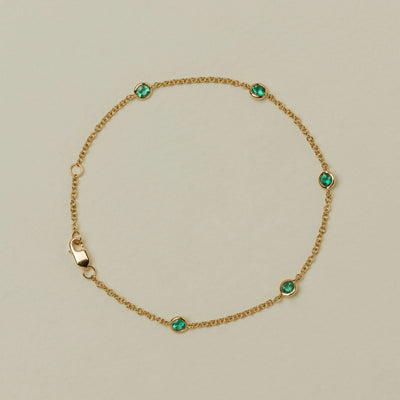18ct Yellow Gold Emerald Natalia Bracelet - Bracelet - Walker & Hall