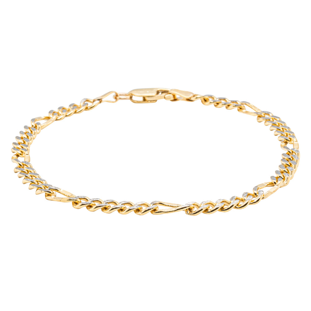 9ct Gold Figaro Bracelet 8inch | eBay