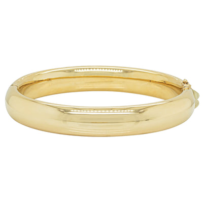 Vintage 9ct Yellow Gold Hollow Hinged Bangle - Bracelet - Walker & Hall