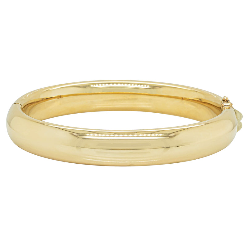 Vintage 9ct Yellow Gold Hollow Hinged Bangle - Bracelet - Walker & Hall