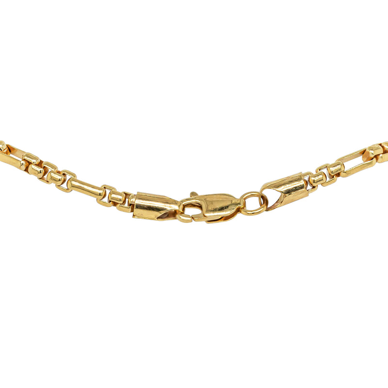 9ct Yellow Gold Square Figaro Bracelet - Bracelet - Walker & Hall