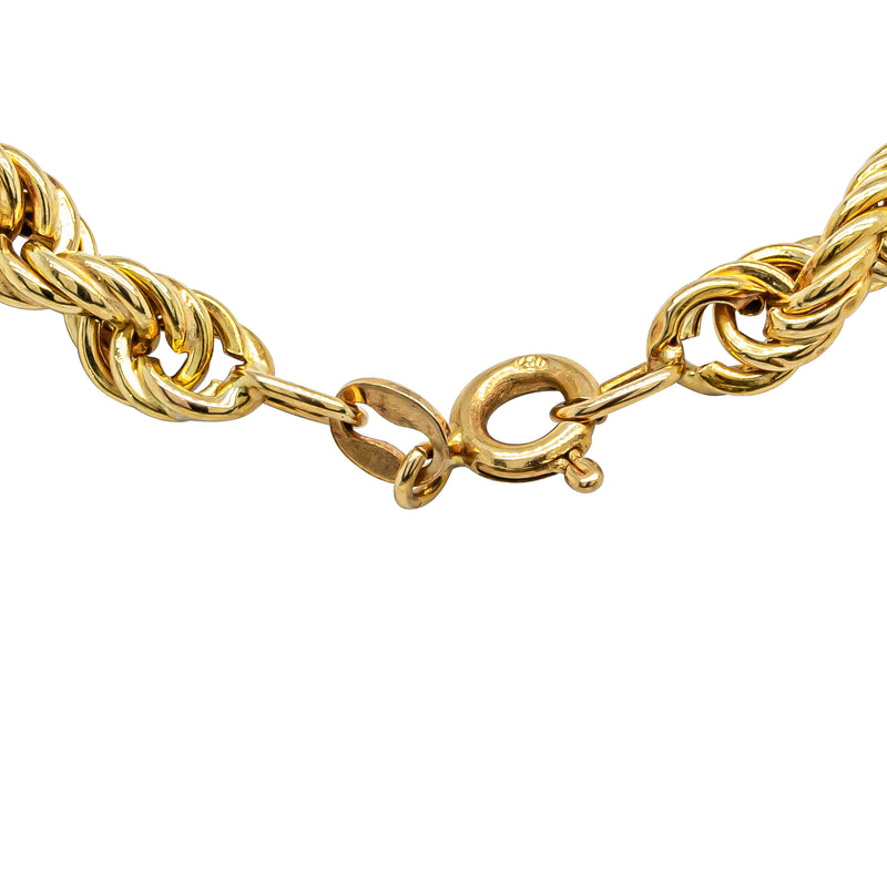 Deja Vu 18ct Yellow Gold Hollow Twist Link Bracelet - Bracelet - Walker & Hall