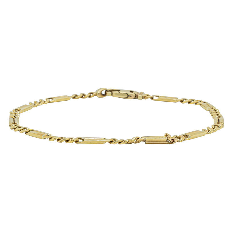 Deja Vu 9ct Yellow Gold Fetter Link Bracelet - Bracelet - Walker & Hall
