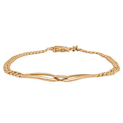 Deja Vu 18ct Yellow Gold Curb Link Bracelet 17.5cm - Bracelet - Walker & Hall