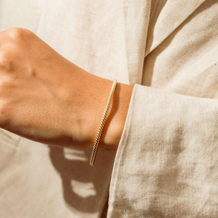 9ct Yellow Gold Twine Bangle - Bracelet - Walker & Hall